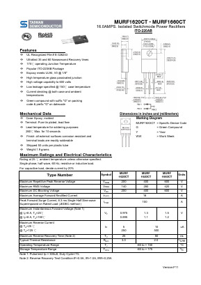 MURF1620CT Datasheet PDF TSC Corporation