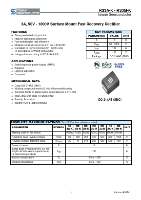 RS3A-K Datasheet PDF TSC Corporation