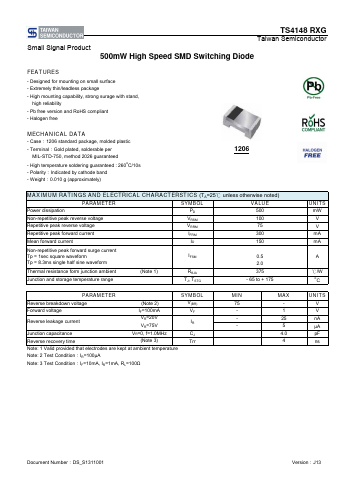 TS4148-RXG Datasheet PDF TSC Corporation