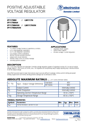 IP117MH Datasheet PDF TT Electronics.