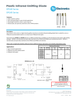 OP240 Datasheet PDF TT Electronics.