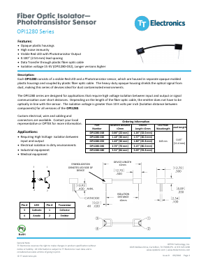 OPI1280-018 Datasheet PDF TT Electronics.