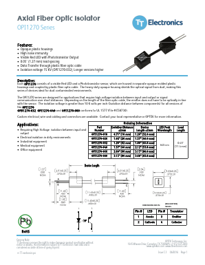 OPI1270-018 Datasheet PDF TT Electronics.