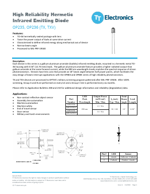 OP235_ Datasheet PDF TT Electronics.