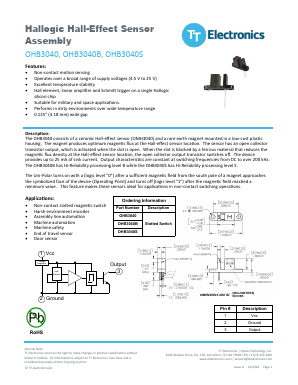 OHB3040 Datasheet PDF TT Electronics.