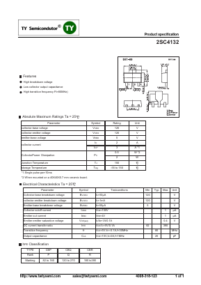 2SC4132 Datasheet PDF TY Semiconductor