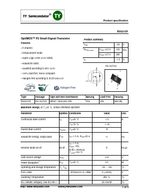 BSS215P Datasheet PDF TY Semiconductor