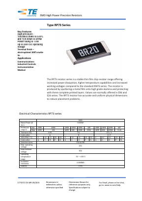 RP73PF2A133RBTDF Datasheet PDF TE Connectivity
