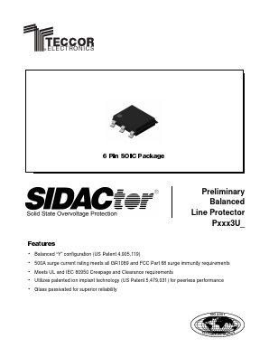 P2103U Datasheet PDF Teccor Electronics