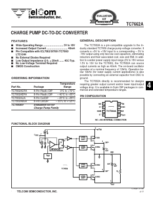 TC7662A Datasheet PDF TelCom Semiconductor Inc => Microchip