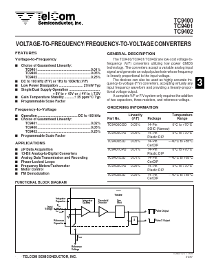 TC9401CPD Datasheet PDF TelCom Semiconductor Inc => Microchip