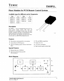 TSOP1138 Datasheet PDF Temic Semiconductors