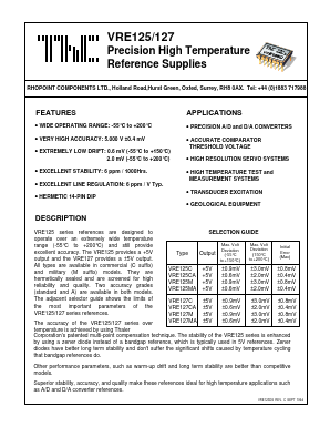 VRE125C Datasheet PDF Thaler Corporation