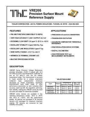 VRE205M Datasheet PDF Thaler Corporation