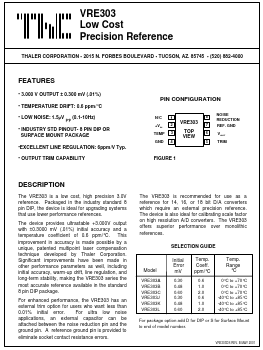 VRE303L Datasheet PDF Thaler Corporation