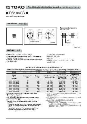 B1011CSW-101M Datasheet PDF Toko America Inc 