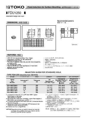 FDU1250C-R50M Datasheet PDF Toko America Inc 