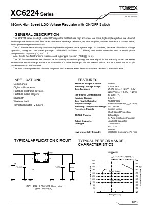 XC6224B0817R-G Datasheet PDF TOREX SEMICONDUCTOR