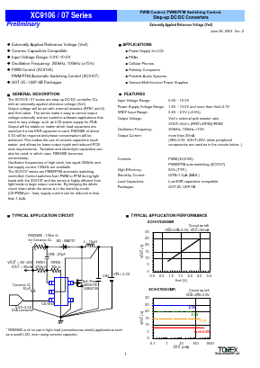 XC9107 Datasheet PDF TOREX SEMICONDUCTOR