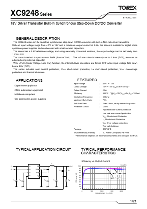 XC9248A085QR-G Datasheet PDF TOREX SEMICONDUCTOR