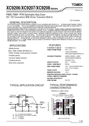 XC92072L6MR Datasheet PDF TOREX SEMICONDUCTOR