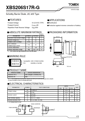 XBS206S17R-G Datasheet PDF TOREX SEMICONDUCTOR