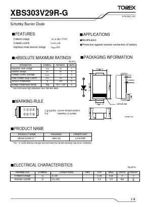XBS303V29R Datasheet PDF TOREX SEMICONDUCTOR