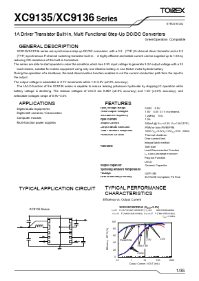 XC9136 Datasheet PDF TOREX SEMICONDUCTOR