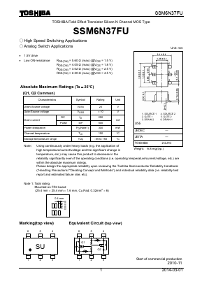 SSM6N37FU Datasheet PDF Toshiba