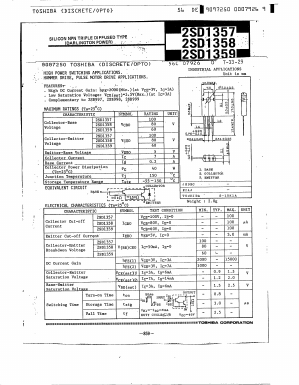 2SD1358 Datasheet PDF Toshiba
