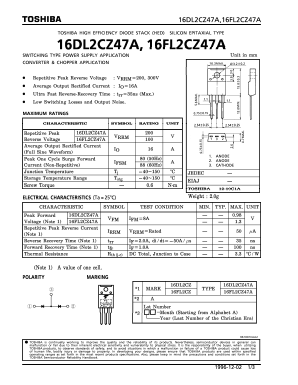 16FL2CZ47A Datasheet PDF Toshiba
