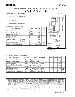 2SC2073A Datasheet PDF Toshiba