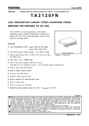 TA2120FN Datasheet PDF Toshiba