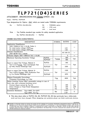 TLP721LF4 Datasheet PDF Toshiba