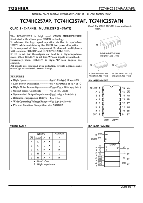 74HC257 Datasheet PDF Toshiba