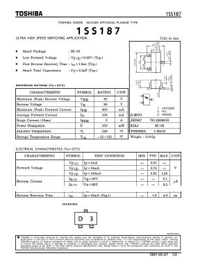 1SS187 Datasheet PDF Toshiba
