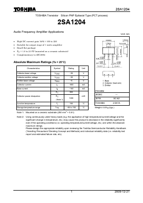 2SA1204-Y Datasheet PDF Toshiba