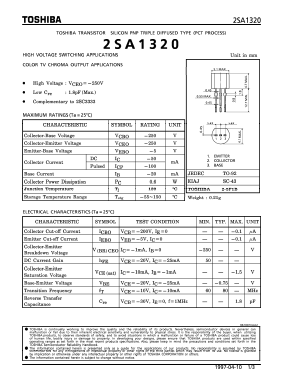 2SA1320 Datasheet PDF Toshiba