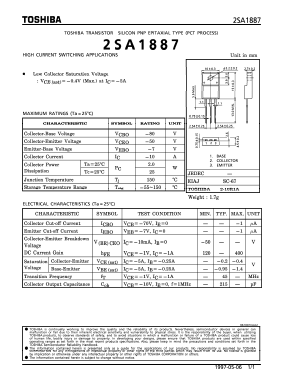 2SA1887 Datasheet PDF Toshiba