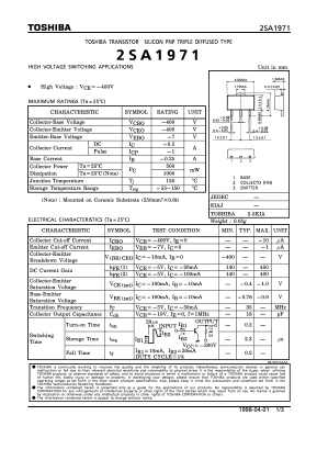 2SA1971 Datasheet PDF Toshiba
