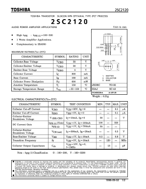 2SC2120 Datasheet PDF Toshiba
