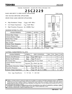 2SC2229 Datasheet PDF Toshiba