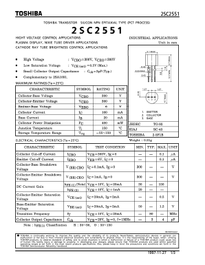 C2551 Datasheet PDF Toshiba