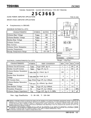 2SC3665 Datasheet PDF Toshiba