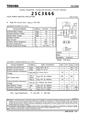 2SC3666 Datasheet PDF Toshiba