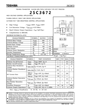 2SC3672 Datasheet PDF Toshiba