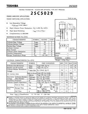 2SC5029 Datasheet PDF Toshiba