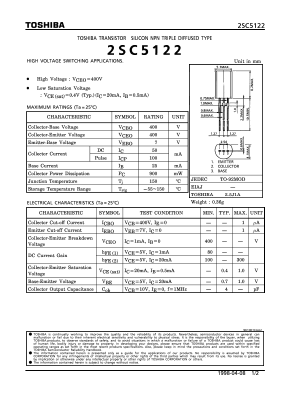 2SC5122 Datasheet PDF Toshiba