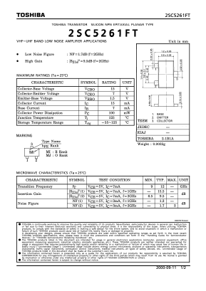 2SC5261FT Datasheet PDF Toshiba