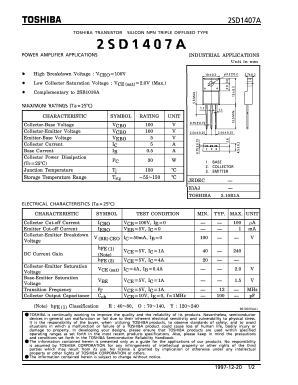 2SD1407A Datasheet PDF Toshiba